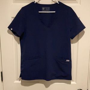 FIGS Casma three pocket scrub top, navy, medium